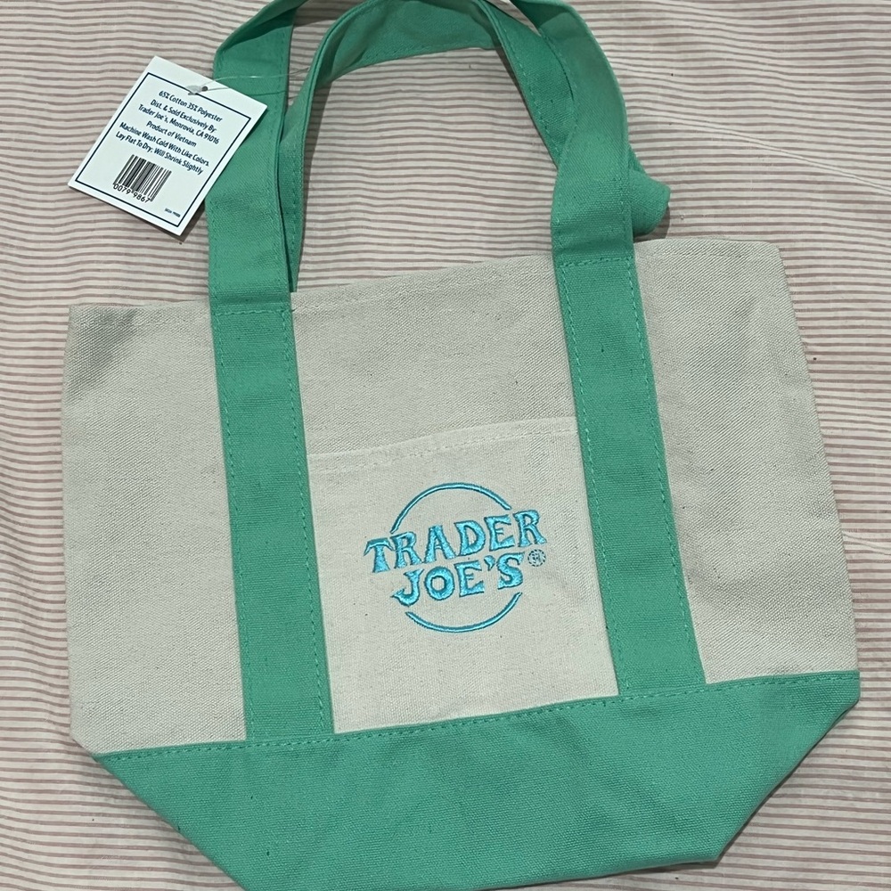 Trader Joe’s Pastel Teal Mini Tote Bag